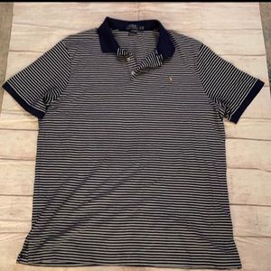 Polo Ralph Lauren Navy Blue/White Strape Polo Shirt
